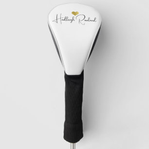 Modern Handwritten Script Name Monogram Golf Head Cover