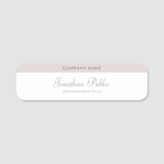 Modern Handwritten Script Name Template Elegant Tag (Front)
