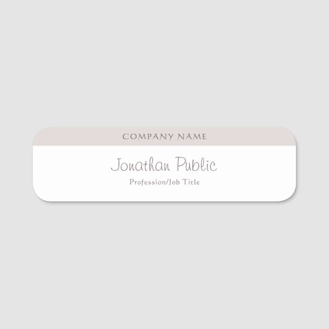 Modern Handwritten Script Name Template Elegant Tag (Front)