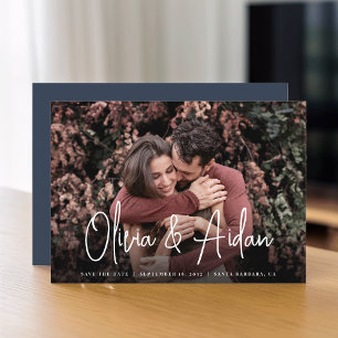 Modern Handwritten Script Photo Wedding Save The Date