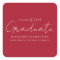 Modern Handwritten Script Red Graduation