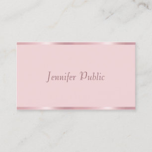 Modern Handwritten Script Rose Gold Chic Template Business Card