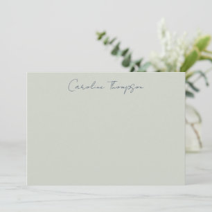 Modern Handwritten Script Sage Personalised Name Card