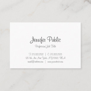 Modern Handwritten Script Text Minimalist Template Business Card