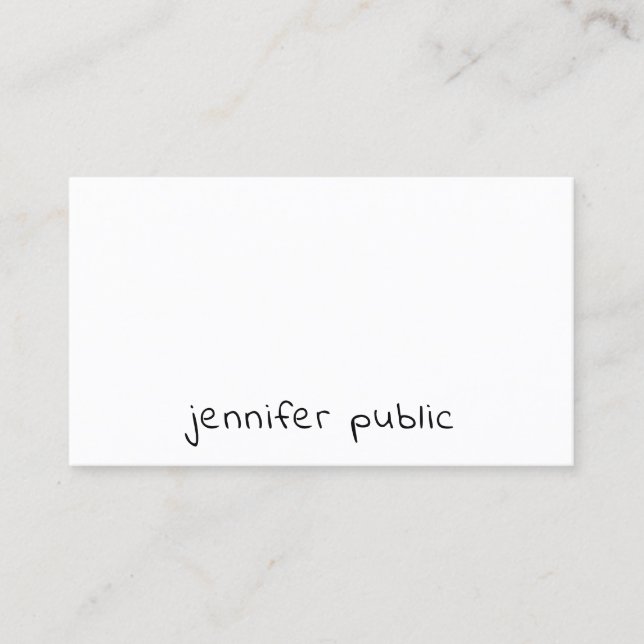 Modern Handwritten Script Text Simple Template Business Card (Front)