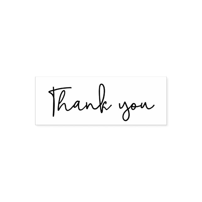Modern handwritten script "Thank you" text Self-inking Stamp (Design)