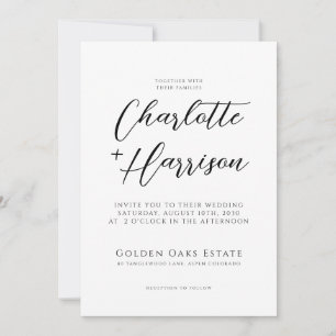 Modern Handwritten Script Wedding Invitation