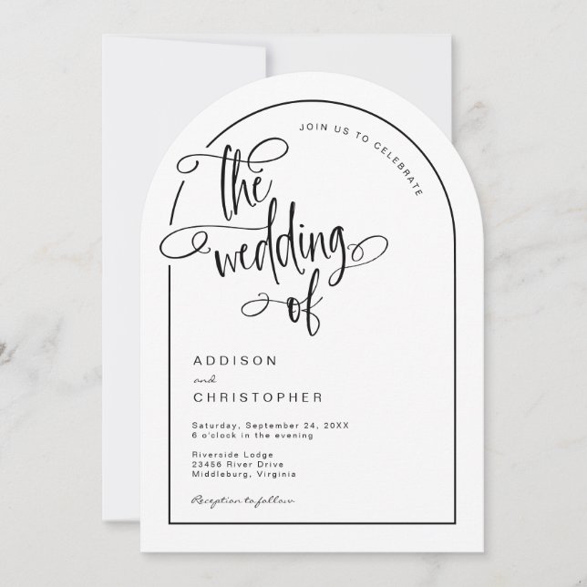 Modern Handwritten Script Wedding Invitation (Front)