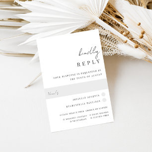 Modern Handwritten Script Wedding Meal Choice RSVP Card