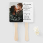 Modern Handwritten Script Wedding Program Hand Fan