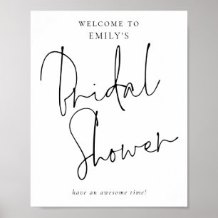 Modern Handwritten Script Welcome to Bridal Shower Poster