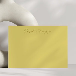 Modern Handwritten Script Yellow Personalised Name Card