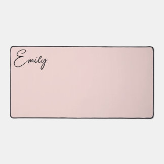 Modern Handwritten Signature Script Blush Desk Mat