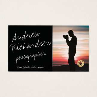 Modern Handwritten Silhouette Photographer Business Card Modern Handwritten Silhouette Photographer Business Card