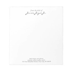 Modern Handwritten Stylish From The Desk Of Notepad