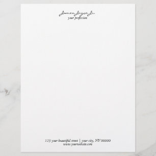 Modern Handwritten Stylish Minimalist Luxury Custom Letterhead