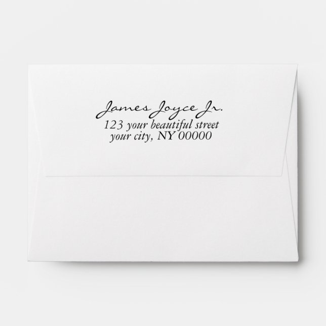 Modern Handwritten Stylish Return Address Minimal Envelope (Back (Top Flap))