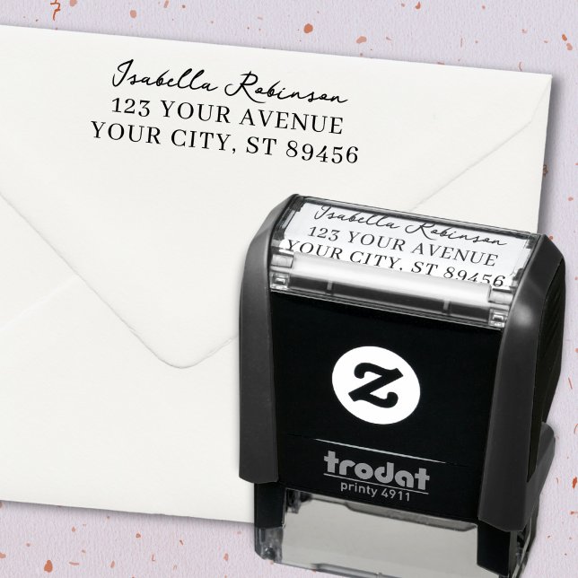 Modern Handwritten Stylish Return Address  Self-inking Stamp (professional handwritten stamp)
