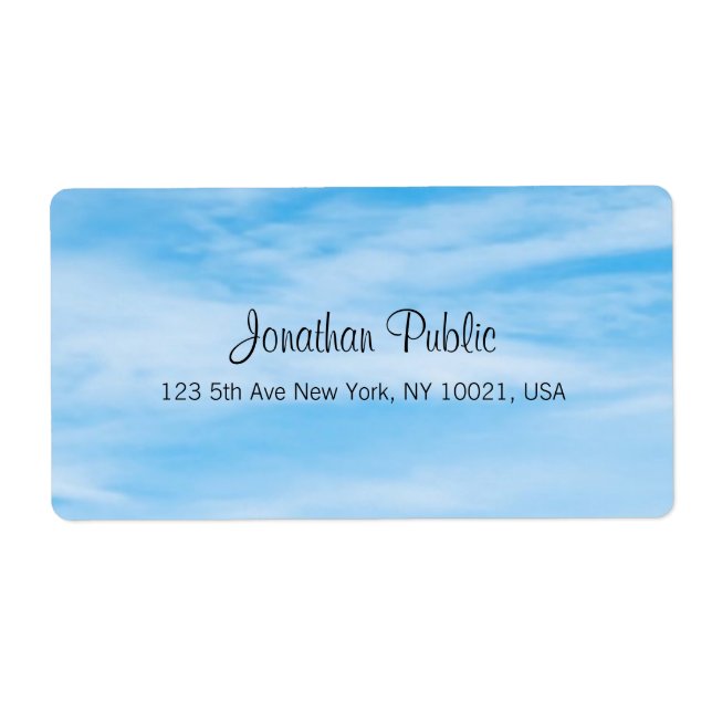 Modern Handwritten Template Trendy Blue Sky Clouds (Front)