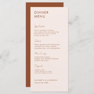 Modern Handwritten Terracotta Dinner Card