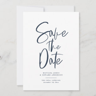 Modern handwritten text wedding save the date