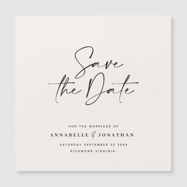 Modern handwritten typography wedding announcement (Front)