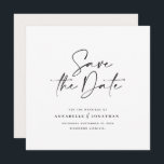 Modern handwritten typography wedding announcement<br><div class="desc">Modern classy typography bold wedding save the date card. With modern,  elegant typography and striped backer design. Colours can be customised.</div>