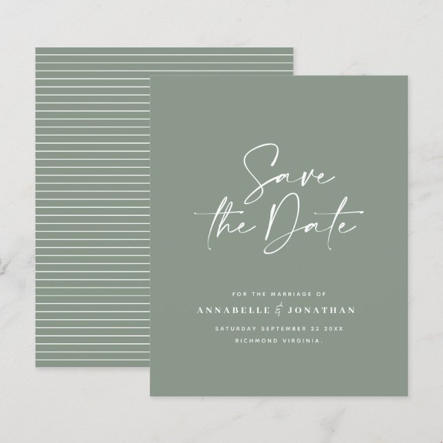 Modern handwritten typography wedding announcement (Front/Back)