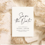 Modern handwritten typography wedding announcement<br><div class="desc">Modern classy typography bold wedding save the date card. With modern,  elegant typography and striped backer design. Colours can be customised.</div>