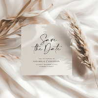 Modern handwritten typography wedding announcement
