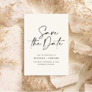 Modern handwritten typography wedding announcement