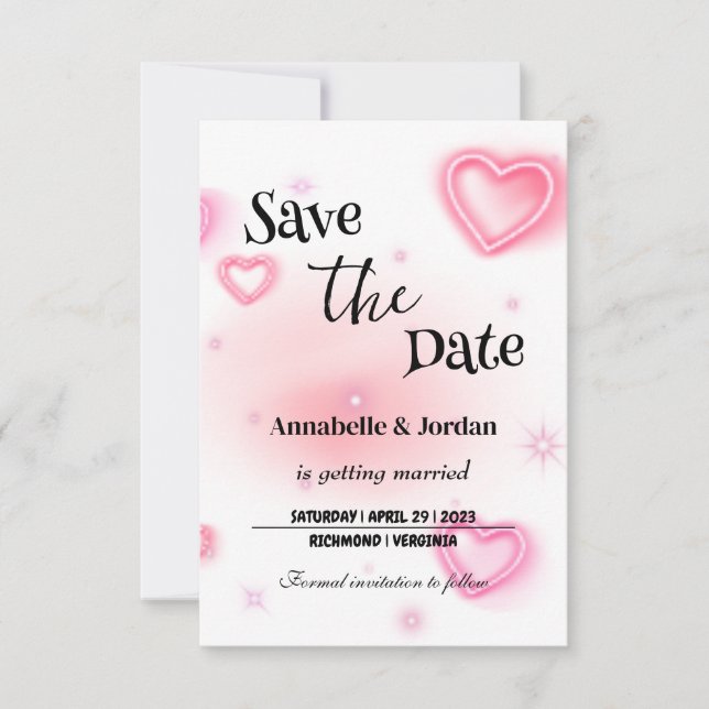 Modern handwritten typography wedding announcement (Front)