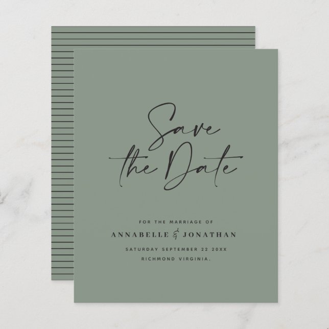 Modern handwritten typography wedding announcement (Front/Back)