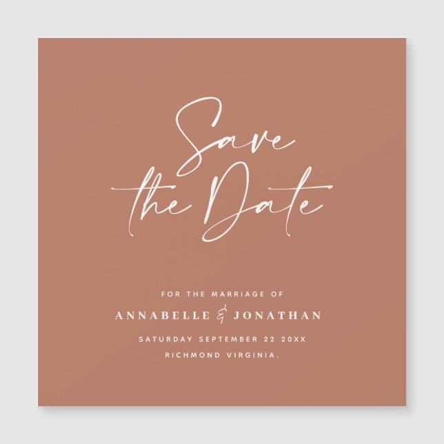 Modern handwritten typography wedding announcement (Front)