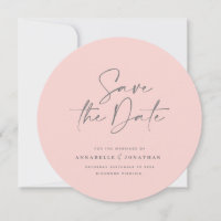 Modern handwritten typography wedding pink grey