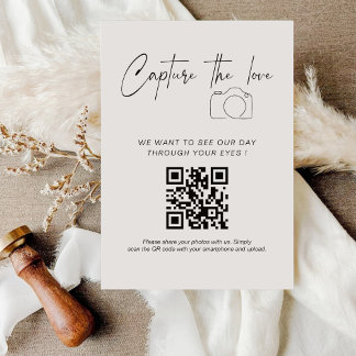 Modern Handwritting Capture The Love QR code Enclosure Card