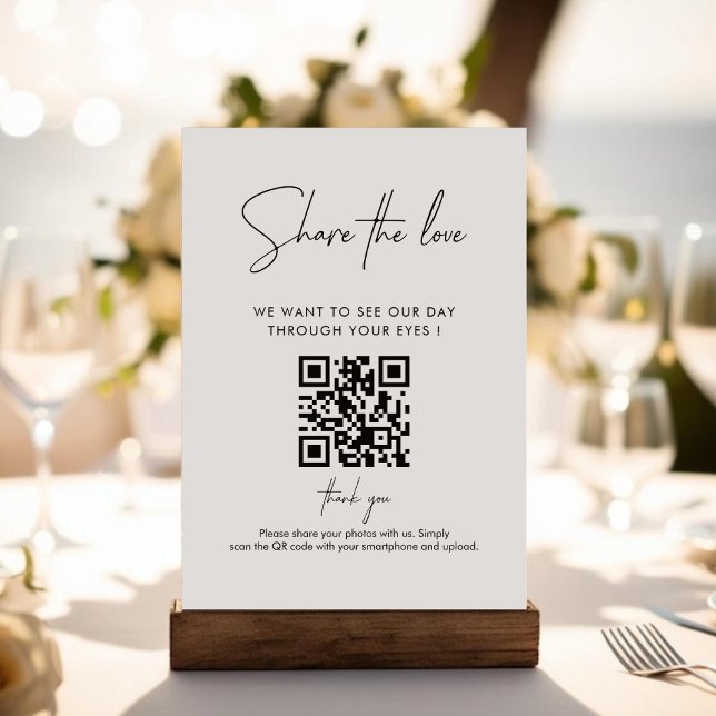 Modern Handwritting Capture The Love QR code  Enclosure Card (Creator Uploaded)