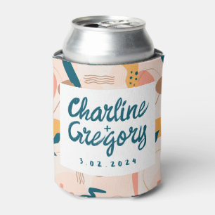 Modern Handwritting Colourful Wedding Can Cooler