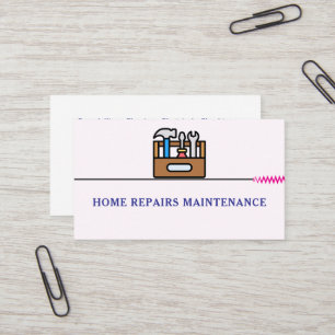 Modern handyman construction custom logo business card