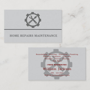 Modern handyman construction custom logo business card