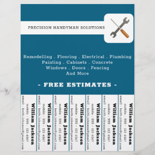 Modern handyman construction custom logo flyer