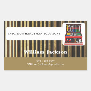 Modern handyman construction custom logo  rectangular sticker