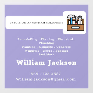Modern handyman construction custom logo window cling