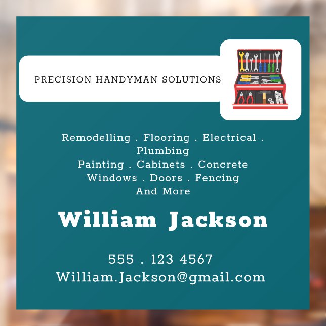 Modern handyman construction custom logo window cling (Sheet 2)