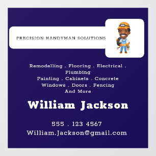 Modern handyman construction custom logo window cling