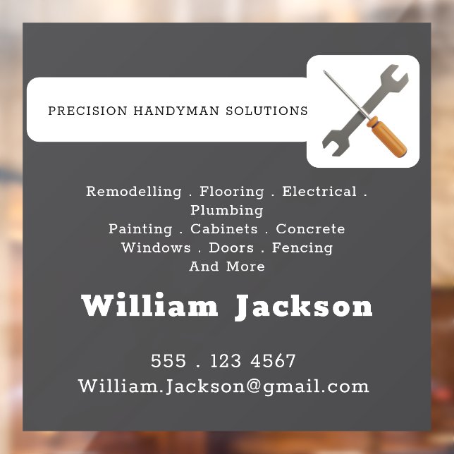 Modern handyman construction custom logo window cling (Sheet 2)
