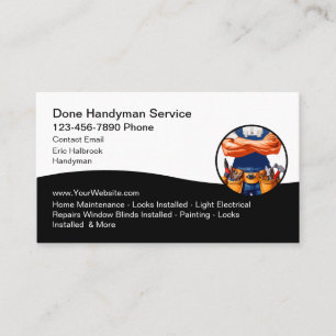 Modern Handyman Home Services Business Cards