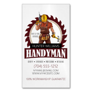 Modern Handyman Maintenance Contractor Tools Magnetic Business Card