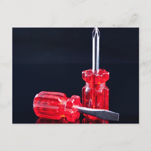 Modern Handyman Screwdrivers Tool Print Postcard (Front)