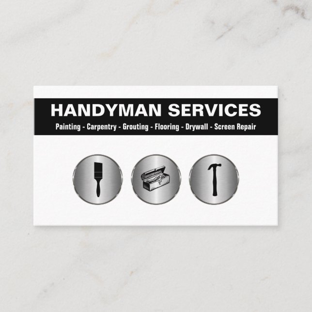 Modern Handyman Simple Business Cards (Front)